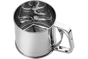 Winfred Setaccio per Farina Grande per Dolciumi in Acciaio Inossidabile per Creare Torte più Deliziose (12,5 * 12,5 cm), Setaccio per Setacciare Zucchero, Farina e caffè in Polvere