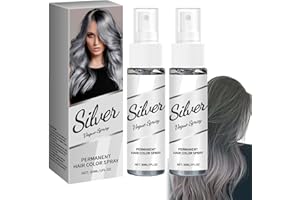 CLAWREX Tymczasowa farba do włosów w sprayu, szara, 2 sztuki lakieru do włosów, zmywalna, kolorowa farba do włosów do tymczasowej stylizacji, natychmiastowe pokrycie farby, na Halloween, karnawał, Cosplay