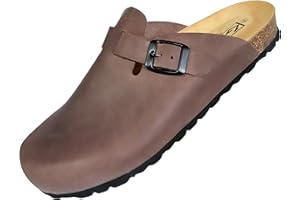 GONKOS®, Zoccoli in Pelle con Sottopiede in Sughero, Vera Pelle, Sughero Naturale, Fibbia Regolabile al Piede, Sabot Uomo/Donna, Suola Antiscivolo in Eva, Sandali di qualità Made in Spain