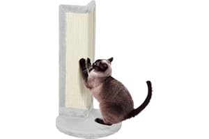 PawHut Cat Scratching Post with Scratching Pad, 56cm Corner Cat Scratcher for Indoor Corners, Sofa and Table Corners, Grey