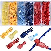 Vwoqiy 120 Pieces Quick Splicing Connectors for Electrical Cables (60 T-Tap Cable Connectors, 60 Flat Terminal Wires), Quick