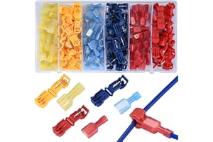Vwoqiy 120 Stück Abzweigverbinder Set(60 T-Abzweigverbinder + 60 Flachstecker Schnellverbinder), Kabelverbinder, Kabelklemmen Quickverbinder - 0,5-4mm² (Drei Farben 120)