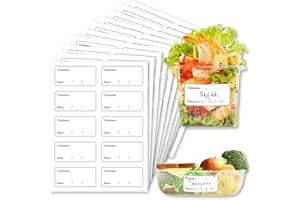 KIWITEK 150 PCs Freezer Labels Easy Peel Off Reusable Frozen Food Stickers Removable Waterproof Pre Printed Blank Fridge Labels for Pantry Storage Kitchen Organisation Meal Prep Containers Jars Bottles Bags