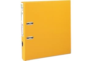 Exacompta - Réf. 53149E - Carton de 10 classeurs à levier A4 MAXI Prem'Touch - Dos 50 mm - Mécanique 55 mm - Dimensions extérieures : 32 x 30 x 5 cm - Format à classer A4 maxi - Coloris : Jaune