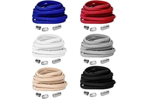 Owelth 6 par elastycznych sznurowadeł bez wiązania, sznurowadła z szybkim zapięciem, gumowe sznurowadła bez pętli, bez wiązania, do uprawiania sportu, butów trekkingowych, sneakersów