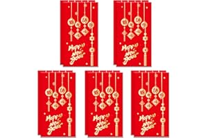 POPOYU 10Pcs Chinese New Year Red Envelopes 2025,Red Packet Chinese New Year Hong Bao,Chinese New Year of Dragon Lai See Lucky Money Pocket Bag for Chinese Lunar New Year Spring Festival Party Gifts Decor
