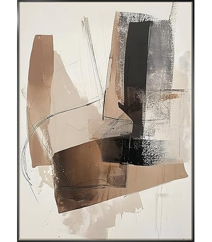 Abstract Bruin schilderij met golven | Ronald Hunter | Rotterdam
