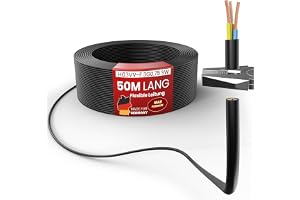 MAS Premium från 5 till 100 m plastslangkabel H03VV-F 2X0,5, 2X0,75, 3G0,75 eller 4G0,75 flexibel kabel kabel enhetskabel (H0