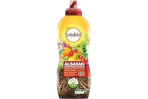 Solabiol Algasan, Concime Liquido Biologico per Orto, Frutta, Fiori con Tecnologia Natural Booster che Stimola lo Sviluppo Radicale, dei frutti e dei Fiori, 1L