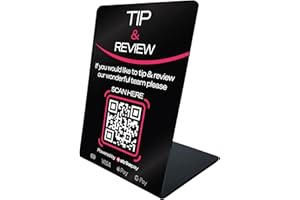 Strikepay Cashless Tipping & Review Display Stand - Get Compliant with New Tipping Legislation - Contactless Payments - Tap phone to Tip Staff Directly