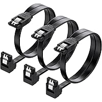 Cable Matters 3-Pack 90 Degree Right Angle SATA III 6.0 Gbps SATA Cables 45cm (SATA 3 Cable, SATA data Cable, SATA Cable) Bla