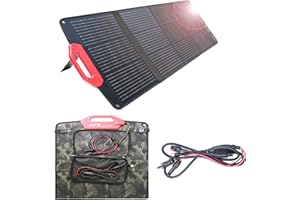 ATZ Power 110W Solar Panel Solarpanel Faltbar Monokristalline Solarmodule Solaranlage Komplettset für Outdoor Garten Camping Powerstation Generetion Off-Gitter-System fürWohnmobil und Notfall(Selvage)