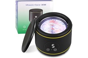 H8W8H Ultrasonic Cleaner Retainer, 42Khz Cleaner Machine for Dentures,Aligner, Retainer, Whitening Trays,Ultrasonic Denture Cleaner Machine with UV-Light