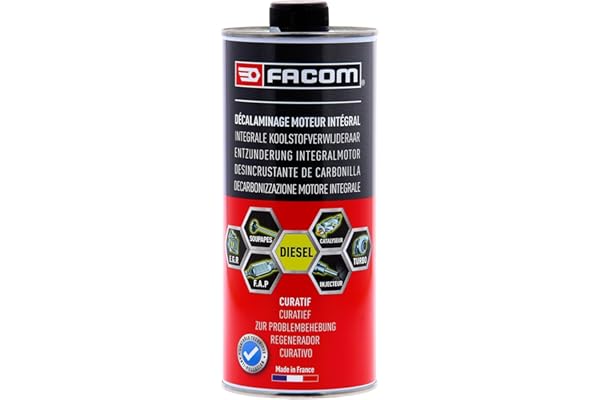 FACOM Limpiador completo para motores Diésel, Desincrustante inyectores, turbo, valvula EGR, CURATIVO, 1L