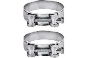 DIFORMA Paquete de 2 abrazaderas de tubo reforzadas fuertes de 60 a 63 mm, abrazaderas de manguera de tubo de acero galvanizado (2 unidades, 60 a 63 mm)