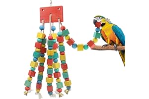 MQUPIN Juguete para Masticar Loros de Aves para Bloques de Madera Naturales Multicolores medianos y Grandes, Juguetes para periquitos, Juguetes para pájaros guacamayos Grises africanos Canario