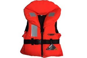 TWF Kids 100N Approved Life Jacket Childs Children Boys Girls, Orange, 20-30KG