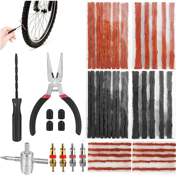 Kit Riparazione Tubeless Per MTB E Bici PLKSEI - Con 5 Vermicelli E Alesatore, Professionale - Foto 6