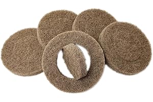 OLI-NATURA Super-Pads für Exzenterschleifer (5 Stk) - zum Auspolieren & Einmassieren von Ölen - Farbe: beige