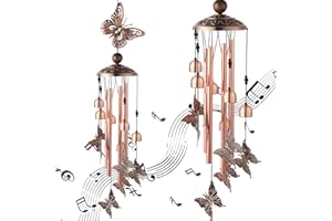 XREE Wind Chime, Butterfly Chimes for Garden Hanging Wind Chimes Outdoor Decorations Wind Chime Gift for Woman Valentine Birthday Gift Window Decoration