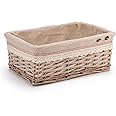 Woodluv Storage Baskets, Storage baskets for shelves Woven, Wicker Storage Boxes Medium, Storage Organiser Basket 38 x 25 x 15 (H) cm