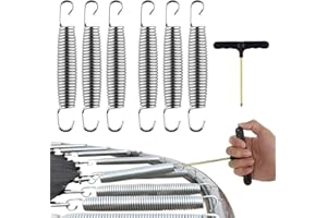 HELWEET Muelles de Trampolín, Muelles para Cama Elástica, Resorte Comprimido, Accesorios para Trampolín, Piezas de Recambio de Fitness, 6 Piezas Accesorios Metálicos con Gancho de Remolque