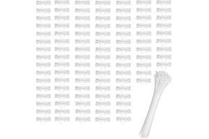 VIMMVID Set di 100 etichette per cavi trasparenti, scatola di riconoscimento, trasparente, impermeabile, con clip e 100 fascette per cavi bianchi per ordinare tutti i tipi di cavi