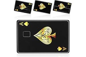 NQEUEPN 4pcs Poker Style Credit Card Stickers, Slim Debit Card Skin Waterproof Playing Ace Card Decal Self-Adhesive Bank Card Cover for Transportation and Key Card