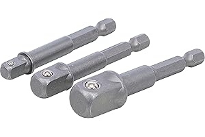 BGS DO IT YOURSELF BGS Diy 8204 | Zestaw adapterów do wiertarek | 6,3 mm (1/4") | 6,3 mm (1/4") / 10 mm (3/8") / 12,5 mm (1/2") | 3 szt.