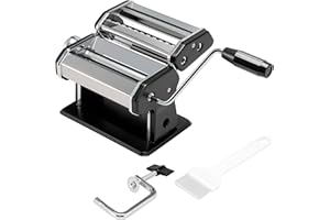 Bremermann Máquina de pasta de acero inoxidable para espaguetis y lasaña (7 niveles), máquina para hacer pasta