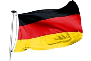 FLAGLY Premium Deutschland Flagge 100 x 150 cm - Schiffsflaggentuch, 160g/m² Stoffgewicht - handgefertigt, robust und witterungsbeständig mit Ösen (100 x 150 cm, Deutschland)