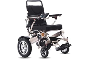 Broobey Elektrische Rollstühle für Erwachsene mit 2 * 10Ah Batterien, Leichte Elektrorollstuhl, Tragbarer Elektrische Rollstuhlstütze für Senioren, 30+ km Lange Reichweite, unterstützt 150 kg