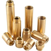 Raccordo A Nipplo Esagonale In Ottone – 1/2” X 1/2” NPT Maschio – Lunghezza 10,2 Cm – Prolunga Per Rubinetto/Tubo