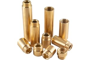 konst-install Hahnverlängerung 1/2 Zoll (IG Ø 18,6mm x AG Ø 21mm) 50mm Messing, verlängerung Fitting,Gewindefitting, Geeignet für Heizung und Trinkwasser Installation