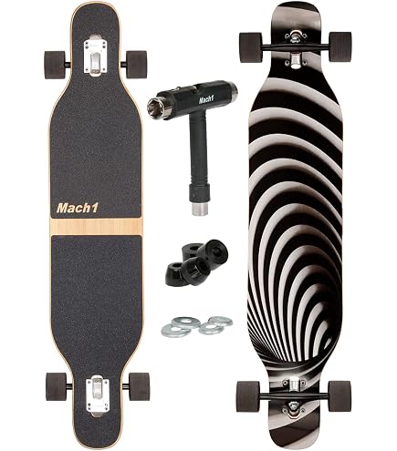 Longboard FunTomia Camber Drop Through Cruiser Completo - Deck In Acero, Ruote 80A, Flex Regolabile, Ideale Per Cruising E Slide