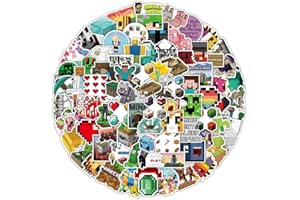 ‎YICOONUO Sticker Kinder, 100 PCS Minecraft Sticker Set, Wasserfeste Kinder Sticker, Kindergeburtstag Geschenk Party Dekorationen, Belohnungen, Aufkleber kinder für Schränke, Laptops, Fahrräder