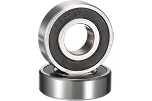 HiPicco 6002-2RS Deep Groove Ball Bearings, ID 15mm x OD 32mm x Width 9mm Double Rubber Sealed Ball Bearing Pre-Lubricated Chrome Steel Z2 Lever 2pcs