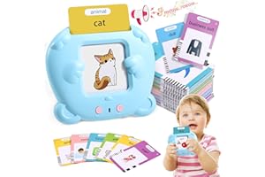 MINIBEAR Talking Flash Cards 510 Words Flash Cards for 2 3 4 5 6 Year Old Boys Girls English Learning Toys,Sensory Toys for Autism,Toddler Montessori Interactive Toys Birthday (Blue)