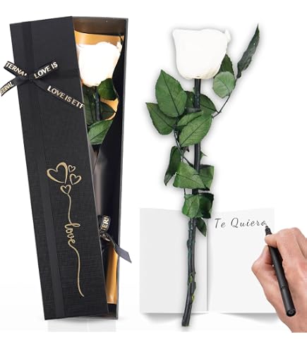 Rosa Amarilla Eterna Realista - Flor Sintetizada De Alta Calidad - Regalo Original Para Cumpleaños, Aniversario O Decoración - Hecho En España - Tubo De Conservación Incluido