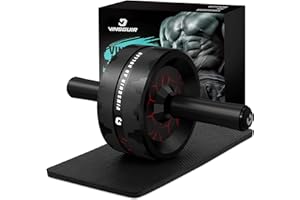 Vinsguir Ab Roller Wheel Exercise Equipment for Core Workout, Ab Wheel Roller for Home Gym, Ab Workout Equipment for Abdominal Exercise (Black&Red)