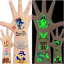 LEADTEAM 10 Hojas De Tatuajes Temporales Brillantes Para Niños - 90 Diseños De Dinosaurios, Unicornios, Sirenas Y Más