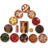 JaiRaj Collections Complete Vara Laxmi Complete Pooja Kit with Kubera Kuncham Glass, Kubera Coin, Javadu Attar, Kamalgatta, G