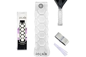 Jolnir Grip Padel Premium Blanco - Set Completo con un Grip/Mango de Padel y un overgrip - Overgrips Padél Antideslizante y Cómodo
