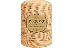 DXRPO Macrame Corda 3 mm x 300 m, macramè Filo Naturale, Macrame Corda per Appendiabiti per Fiori in Macrame, DIY Knitting Craft, Home Decor Camera da Letto e Decorazioni Nuziali(Marrone)