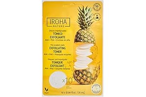 IROHA NATURE - Discos Tónico Exfoliantes Iluminadores | Cosmética Coreana con AHA, PHA y Piña | Piel Radiante y Renovada | Todo tipo de pieles | 10 Unidades