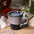 Rare Planet Ceramic Cups for Coffee(Set of 2) | Handcrafted Microwave Safe, Tablewear/Kitchen Mugs-Milk/Tea | Best Gift to Your Loved Ones, Good Grip Handles | Reusable Product, Blue-White Color