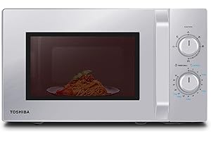 Four à micro-ondes Toshiba MW2-MG20PF(SL) avec grill croustillant et fonction de cuisson combinée, 5 niveaux de puissance, puissance de gril 1000 W, argent
