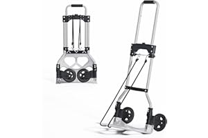 sogesfurniture Carretilla de Mano Plegable,Saco de aleación de Aluminio Camión de Mano Carro de Carretilla de Equipaje portátil con manija telescópica de Goma,Capacidad de Carga: 60 kg,Color Blanco