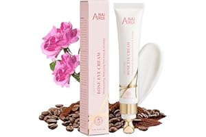ANAI RUI ANAiRUi Crème éclaircissante pour les yeux 15ml, Crème pour les yeux à la caféine et à la rose pour l'anti-âge et l'anti-rides, réduit les poches, les ridules et les cernes sous les yeux