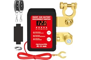 DNOYEVVS Desconectador de Bateria Coche, 12V 240A Corta Corriente Bateria Coche, Interruptor de Desconexión de Batería Remota con 2 Telecontrol, Interruptor de Batería para Coche Camión RV ATV (Black)